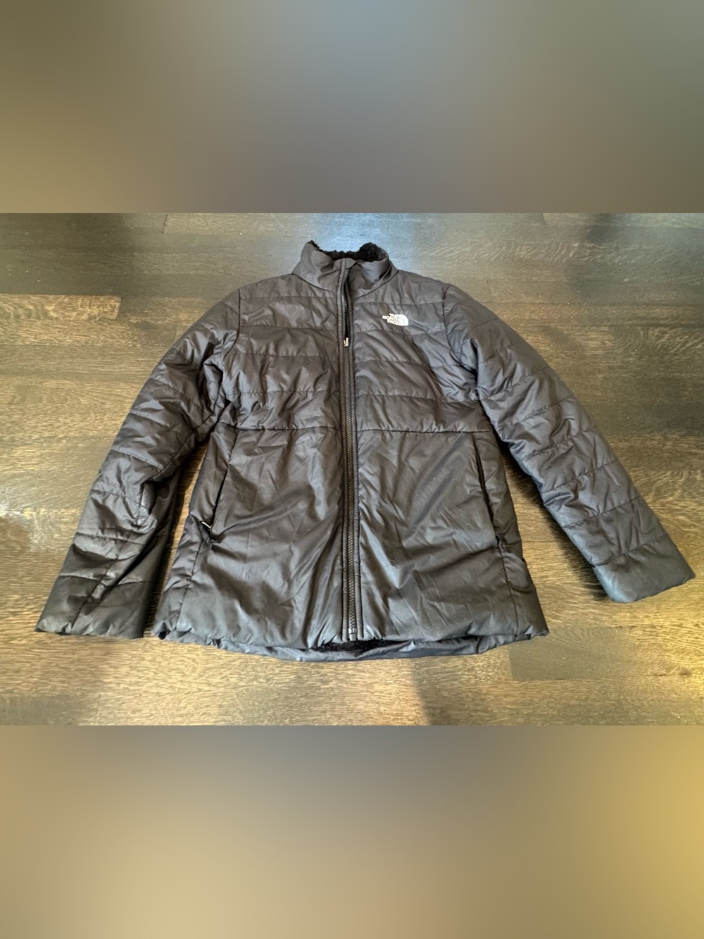 The North Face Girls Reversible Mossbud Jacket Black Size XL